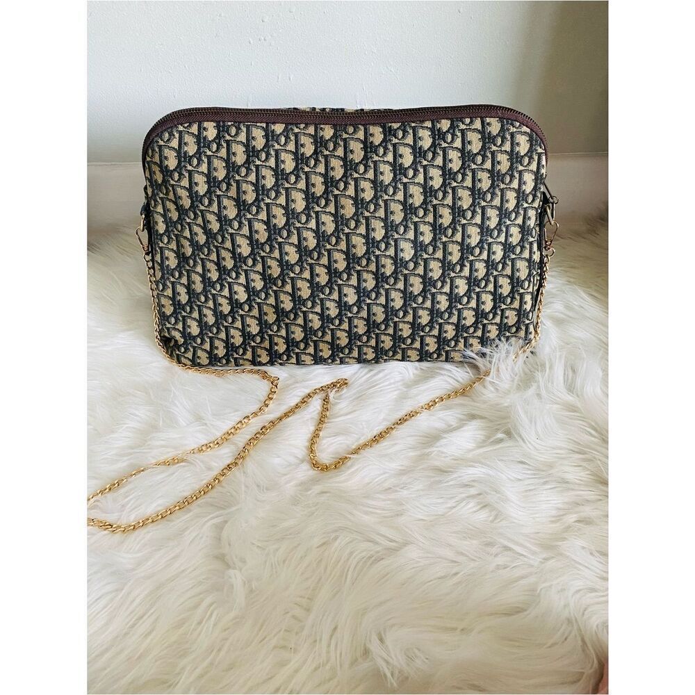 🛍️ Dior Authentic Navy Monogram Trotter  Diorissmo Messenger Crossbody Bag - Picture 10 of 16
